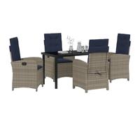 vidaXL Ensemble de Salle à Manger pour Jardin 5 pcs Gris polyrotin, Jardin et Terrasse, Unité de Diner Extérieur, Set Patio Actuel, Confort Assuré, Rassemblement Contemporain