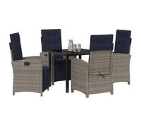 vidaXL Ensemble de Salle à Manger pour Jardin 5 pcs Gris polyrotin, Jardin et Terrasse, Unité de Diner Extérieur, Set Patio Actuel, Confort Assuré, Rassemblement Contemporain