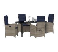 vidaXL Ensemble de Salle à Manger pour Jardin 5 pcs Gris polyrotin, Jardin et Terrasse, Unité de Diner Extérieur, Set Patio Actuel, Confort Assuré, Rassemblement Contemporain