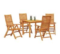 vidaXL Ensemble de Salle à Manger pour Jardin 5 pcs Marron, Ensemble de Jardin en Acacia, mobilier extérieur Rustique, résistant aux intempéries, assises Beige Marron