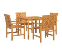 vidaXL Ensemble de Salle à Manger pour Jardin 5 pcs Marron, Ensemble de Repas en Acacia pour la terrasse, Table Moderne, Meubles d'extérieur, Rassemblement rectangulaire