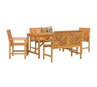 vidaXL Ensemble de Salle à Manger pour Jardin 5 pcs Marron, Ensemble de Repas en Acacia pour la terrasse, Table Moderne, Meubles d'extérieur, Rassemblement rectangulaire