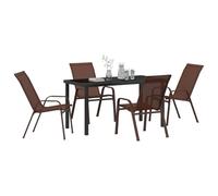vidaXL Ensemble de Salle à Manger pour Jardin 5 pcs Marron, Ensemble Repas Jardin et terrasse, résistant aux UV, mobilier Contemporain, Super Durable!