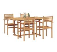 vidaXL Salon de jardin 5 pcs brun teck massif