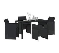vidaXL Ensemble de Salle à Manger pour Jardin 5 pcs Noir polyrotin, Ensemble de Jardin, aménagement élégant, mobilier Moderne, Salon Chic pour l'extérieur