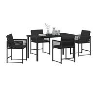 vidaXL Ensemble de Salle à Manger pour Jardin 5 pcs Noir polyrotin, Ensemble de Repas al Fresco, mobilier de Jardin Moderne, Confortable et élégant pour l'extérieur,