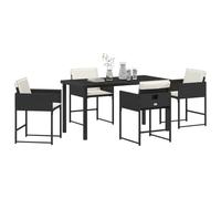 vidaXL Ensemble de Salle à Manger pour Jardin 5 pcs Noir polyrotin, Ensemble de Salle à Manger de Jardin et terrasse, mobilier Moderne, résistant Poly rotin, Acier