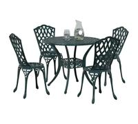 vidaXL Ensemble de Salle à Manger pour Jardin 5 pcs Vert Aluminium, Ensemble de Jardin en Aluminium, Table Traditionnelle, Meubles résistant aux intempéries pour Vos Repas d'été