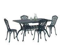 vidaXL Ensemble de Salle à Manger pour Jardin 5 pcs Vert Aluminium, Ensemble de Salle à Manger rectangulaire, Meubles en Aluminium, Jardin et terrasse, Parfait pour socialiser
