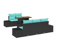 vidaXL Ensemble de Salle à Manger pour Jardin 6 pc 5-Nombre de Places | s'adapte à n'importe quel coin, super doux pour de gros moments de détente, poly rattan et bois de qualité, résistant aux UV
