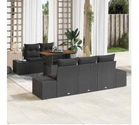 vidaXL Ensemble de salle à manger pour jardin 6 pcs Noir et Marron 3349904