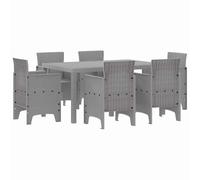 vidaXL Ensemble de Salle à Manger pour Jardin 7 pcs Gris Clair, Ensemble de Restauration de Jardin, Mobilier Moderne, Léger et Résistant, Expérience Contemporaine en Plein Air