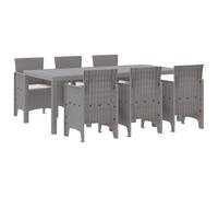 vidaXL Ensemble de Salle à Manger pour Jardin 7 pcs Gris Clair, Ensemble Moderne pour Jardin et terrasse, Table rectangulaire extérieure, mobilier Robuste pour Repas en Famille