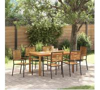 vidaXL Ensemble de salle à manger pour jardin 7 pcs Noir 3365520