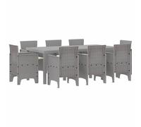 vidaXL Ensemble de Salle à Manger pour Jardin 9 pcs Gris Clair, Ensemble Moderne pour Jardin et terrasse, Table rectangulaire extérieure, mobilier Robuste pour Repas en Famille