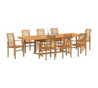vidaXL Ensemble de Salle à Manger pour Jardin 9 pcs Marron, Jardin et terrasse, Rustique, Ergonomique, Grain de Bois, Ensemble de Rassemblement en Plein air, Table de Patio, Salon