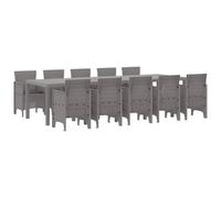 vidaXL Ensemble de Salle à Manger pour Jardin avec Coussin 11 pcs, Jardin et terrasse, Ensemble Repas extérieur Moderne, mobilier Ergonomique, Style rectangulaire, Anti-UV pour l'été
