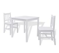 Vidaxl Ensemble De Salle À Manger Trois Pièces Pinède Blanc Blanc