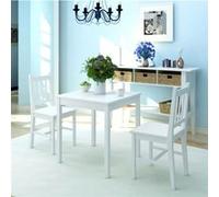 vidaXL Ensemble de salle à manger trois pièces Pinède Blanc