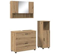 vidaXL Ensemble de Salle de Bain - Mobilier de Rangement, Accessoires pour la Maison, Design Moderne, évier élégant, Cabinet décoratif
