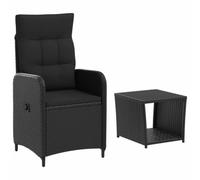 vidaXL Ensemble de Salon de Jardin 2 pc Noir