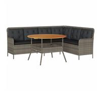 Vidaxl Salon De Jardin 2 Pcs Avec Coussins Gris Résine Tressée
