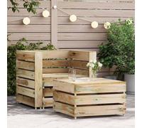 vidaXL Ensemble de salon de jardin 2 pièces en palettes Bois de pin imprégné