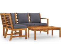 Vidaxl Salon De Jardin 4 Pcs Avec Coussin Bois D'acacia Solide