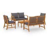 Vidaxl Salon De Jardin 5 Pcs Avec Coussin Bois D'acacia Solide