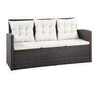 vidaXL Ensemble de salon de jardin 5 pièces avec coussins Poly rotin brun