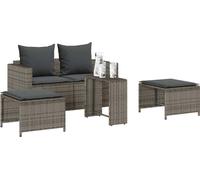 Vidaxl Salon De Jardin 5 Pcs Avec Coussins Empilable Gris Polyrotin