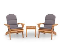 Vidaxl Ensemble De Salon De Jardin Adirondack 3 Pcs Bois Acacia Solide