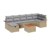 Vidaxl Ensemble De Canapé De Jardin 8 Pcs Beige 297.5 X 132.5 X 69 Cm