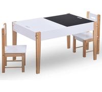 vidaXL Ensemble de salon pour enfants 3 pièces avec tableau à craies noir et blanc