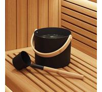 vidaXL Ensemble de seau de sauna 2 pcs Noir 8.5 x 8 x 4.5 cm Aluminium