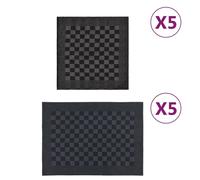vidaXL Ensemble de Serviettes 10 pcs, Torchons Absorbants de Séchage, Chiffons de Nettoyage, Essuie-mains de Cuisine Salle de Bain, Noir et Gris Coton Multicolore