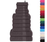 Vidaxl Ensemble De Serviettes 12 Pcs Anthracite 360 G/M² 100% Coton