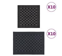 Vidaxl Ensemble De Serviettes 20 Pcs Noir Et Gris Coton