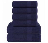 VIDAXL Ensemble de serviettes FROGN 6 pièces bleu marine 360 g/m² - 4 x 50×100 cm & 2 x 70×140 cm, coton