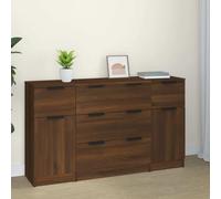 vidaXL Ensemble de sideboard 3 pièces brun imitation chêne Matériau dérivé du bois
