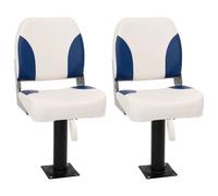 Vidaxl Ensemble De Sièges De Bateau Pliables 4 Pcs Bleu Et Blanc