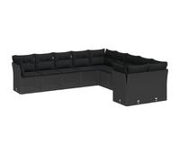 vidaXL Ensemble de Sofas de Jardin de 13 pièces avec Coussins en Rattan Poly Noir Acacia