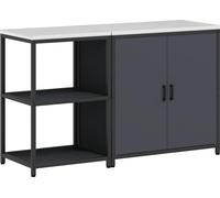 vidaXL Ensemble de stockage de cuisine avec étagère 2 pcs Anthracite 150 x 50 x 92 cm