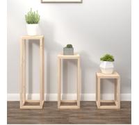 vidaXL Ensemble de supports pour plantes 822267 – 3 pièces bois de pin massif beige