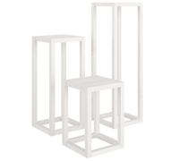 Vidaxl Ensemble De Supports Pour Plantes 3pcs Blanc Bois De Pin Massif