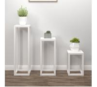 vidaXL Ensemble de supports pour plantes 3pcs Blanc Bois de pin massif 822268