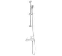 vidaXL Ensemble de Système de Douche Chrome 70 cm Acier inoxydable, Ensemble de douche réglable, style carré, facile à nettoyer, résistant à la rouille, pour salle de bain moderne