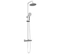 vidaXL Ensemble de Système de Douche Thermostatique Chrome SS201, Douche réglable en hauteur, avec tête et main, contrôle de température pour moderniser votre salle de bain