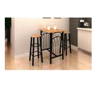 vidaXL Ensemble de table à dîner Bois brun roux avec noir Acier