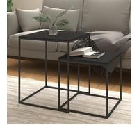 vidaXL Ensemble de table basse 2 pcs Bois d'ingénierie et métal 343113 Noir G